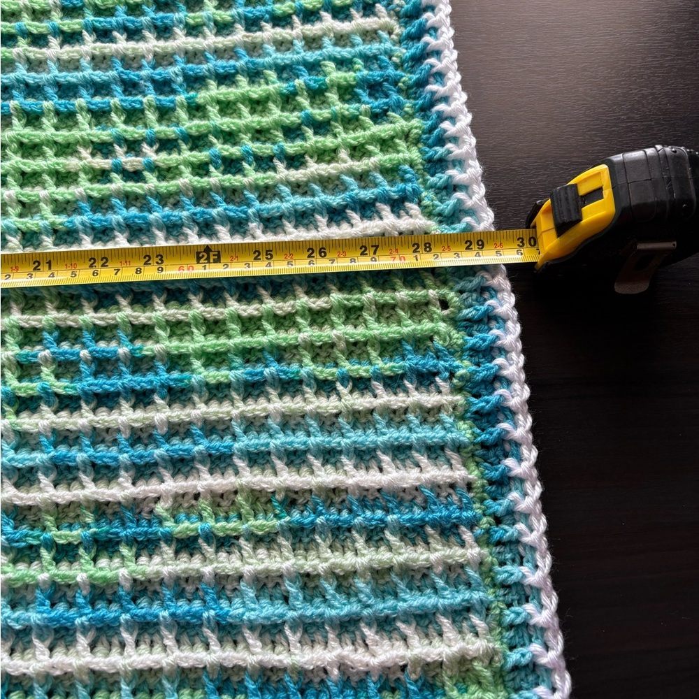Hand Crafted Blue and Green Kids Blanket